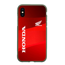 Чехол iPhone XS Max матовый Honda - Red