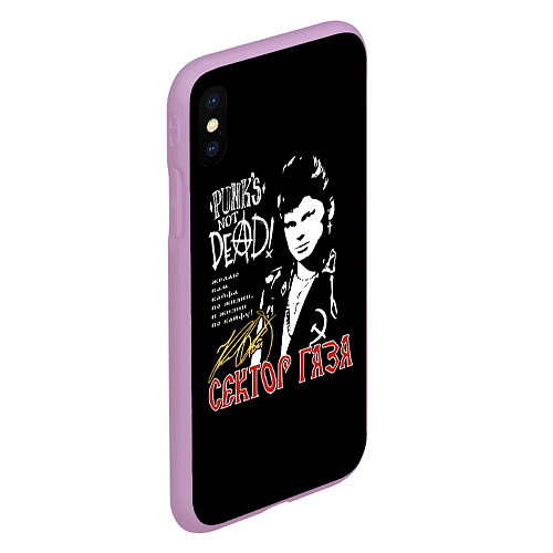 Чехол iPhone XS Max матовый Сектор Газа Punks Not Dead / 3D-Сиреневый – фото 2