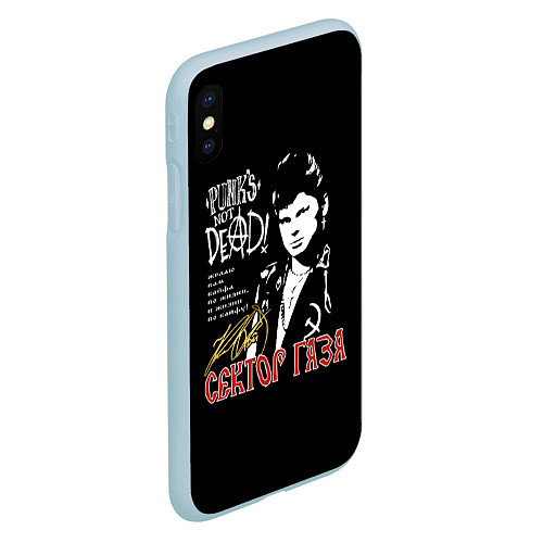 Чехол iPhone XS Max матовый Сектор Газа Punks Not Dead / 3D-Голубой – фото 2