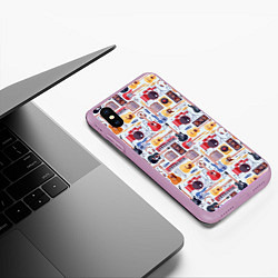 Чехол iPhone XS Max матовый Рок Музыкант, цвет: 3D-сиреневый — фото 2