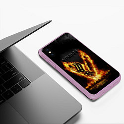 Чехол iPhone XS Max матовый Викинги Огонь, цвет: 3D-сиреневый — фото 2