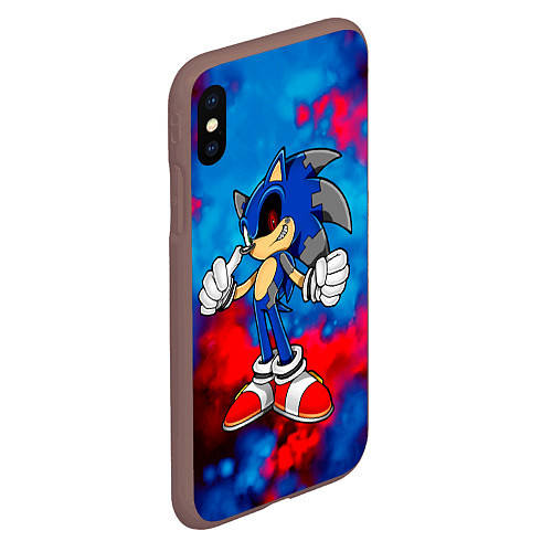 Чехол iPhone XS Max матовый СОНИК EXE SONIC / 3D-Коричневый – фото 2