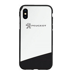 Чехол iPhone XS Max матовый Peugeot геометрия, цвет: 3D-черный