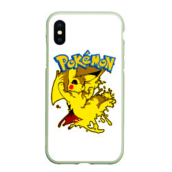 Чехол iPhone XS Max матовый Пикачу злой Pokemon