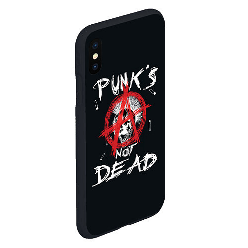 Чехол iPhone XS Max матовый Punks Not Dead Анархия / 3D-Черный – фото 2