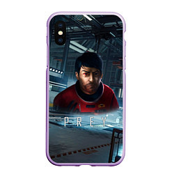 Чехол iPhone XS Max матовый Prey art game, цвет: 3D-сиреневый