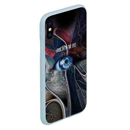 Чехол iPhone XS Max матовый Look into the eyes / 3D-Голубой – фото 2