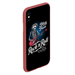 Чехол iPhone XS Max матовый Rock-n-Roll Punk, цвет: 3D-красный — фото 2