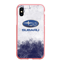 Чехол iPhone XS Max матовый Subaru Трещина, цвет: 3D-баблгам