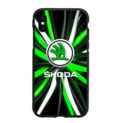Чехол iPhone XS Max матовый Skoda - Вспышка, цвет: 3D-черный