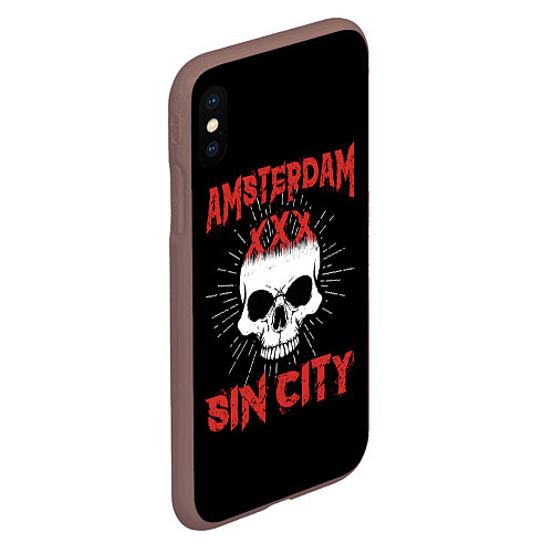 Чехол iPhone XS Max матовый AMSTERDAM Амстердам / 3D-Коричневый – фото 2