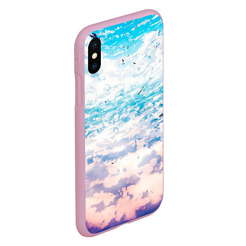 Чехол iPhone XS Max матовый Небо-арт / 3D-Розовый – фото 2