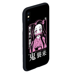 Чехол iPhone XS Max матовый Клинок, рассекающий демонов - Незуко Камадо, цвет: 3D-черный — фото 2