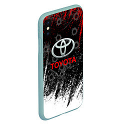 Чехол iPhone XS Max матовый Toyota следы от пуль, цвет: 3D-мятный — фото 2