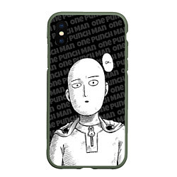 Чехол iPhone XS Max матовый One Punch Man - Сайтама Ванпанчмен