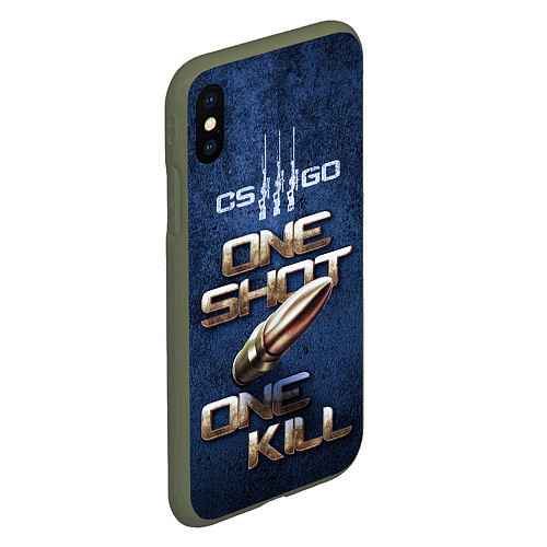 Чехол iPhone XS Max матовый One Shot One Kill CS GO / 3D-Темно-зеленый – фото 2