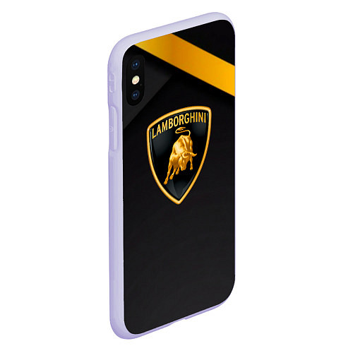 Чехол iPhone XS Max матовый Lamborghini геометрия / 3D-Светло-сиреневый – фото 2