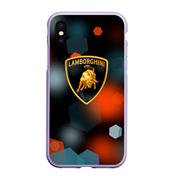 Чехол iPhone XS Max матовый Lamborghini - Размытие, цвет: 3D-светло-сиреневый