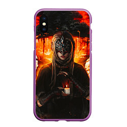 Чехол iPhone XS Max матовый FIRE KEEPER Dark SOULS III Дарк соулс, цвет: 3D-фиолетовый