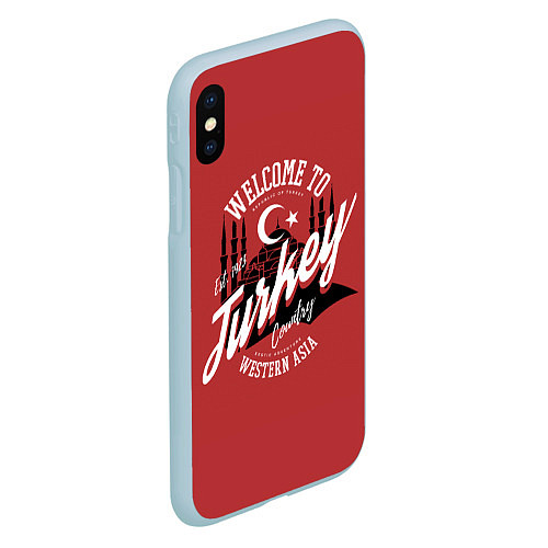 Чехол iPhone XS Max матовый Турция - Turkey / 3D-Голубой – фото 2