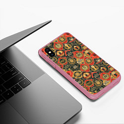 Чехол iPhone XS Max матовый Пивные Этикетки, цвет: 3D-малиновый — фото 2