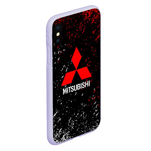 Чехол iPhone XS Max матовый Mitsubishi Logo auto / 3D-Светло-сиреневый – фото 2