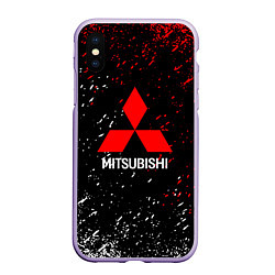 Чехол iPhone XS Max матовый Mitsubishi Logo auto, цвет: 3D-светло-сиреневый