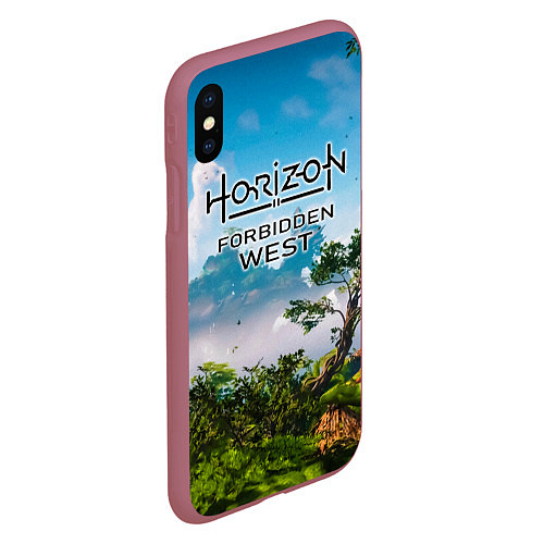 Чехол iPhone XS Max матовый Horizon Forbidden West Хоризон Запретный Запад / 3D-Малиновый – фото 2