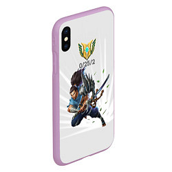 Чехол iPhone XS Max матовый Yasuo Meme, цвет: 3D-сиреневый — фото 2