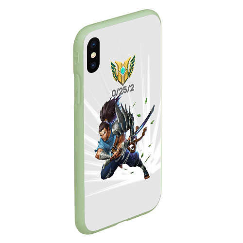 Чехол iPhone XS Max матовый Yasuo Meme / 3D-Салатовый – фото 2