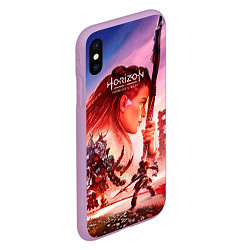 Чехол iPhone XS Max матовый Horizon Forbidden West game poster, цвет: 3D-сиреневый — фото 2