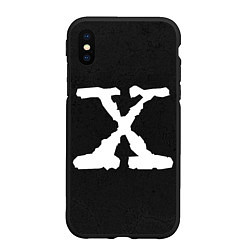 Чехол iPhone XS Max матовый X files logo на чёрном, цвет: 3D-черный