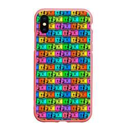 Чехол iPhone XS Max матовый Разноцветные Доллары, цвет: 3D-баблгам
