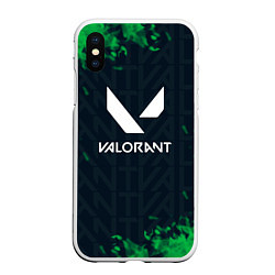 Чехол iPhone XS Max матовый Valorant Green Fire, цвет: 3D-белый