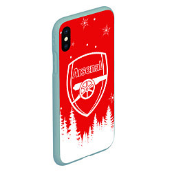 Чехол iPhone XS Max матовый FC ARSENAL WINTER ФК АРСЕНАЛ ЗИМНИЙ СТИЛЬ, цвет: 3D-мятный — фото 2