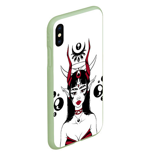 Чехол iPhone XS Max матовый Devil beauty / 3D-Салатовый – фото 2