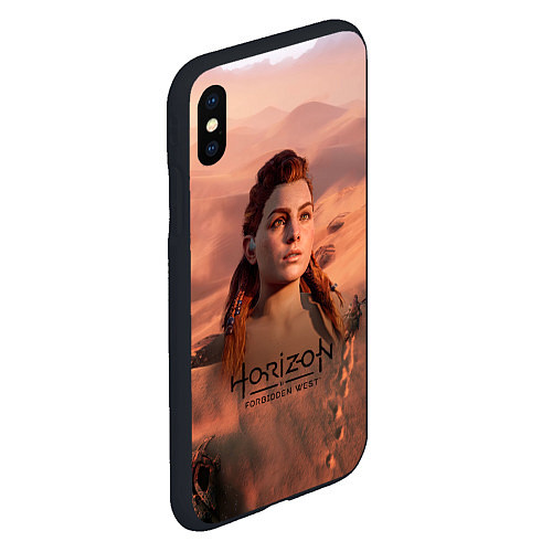 Чехол iPhone XS Max матовый Aloy Horizon Forbidden Zero Dawn / 3D-Черный – фото 2