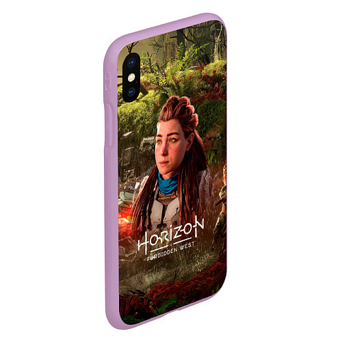 Чехол iPhone XS Max матовый Horizon Forbidden West Aloy / 3D-Сиреневый – фото 2