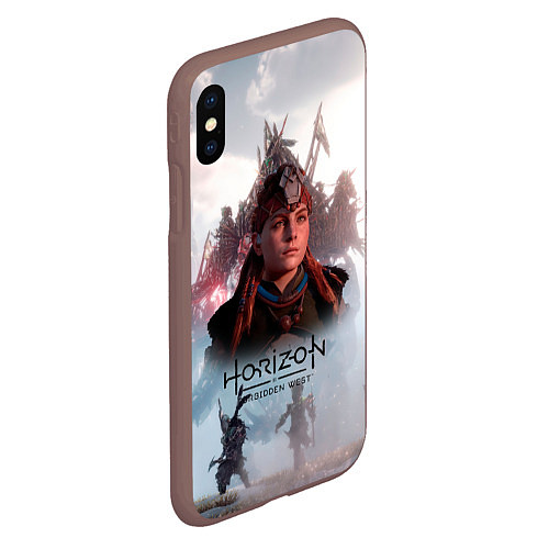 Чехол iPhone XS Max матовый Элой Horizon Forbidden West game / 3D-Коричневый – фото 2