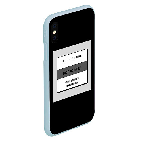 Чехол iPhone XS Max матовый Оставляю за собой право не соответствовать чужим о / 3D-Голубой – фото 2