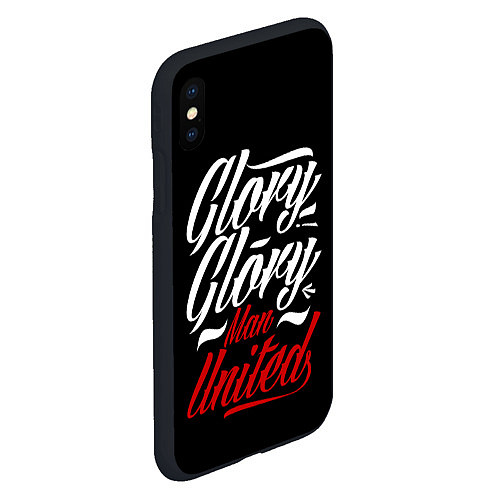 Чехол iPhone XS Max матовый Manchester United Glory Glory Man United Манчестер / 3D-Черный – фото 2