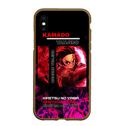 Чехол iPhone XS Max матовый Тандзиро Камадо в огне Komatsu, цвет: 3D-коричневый