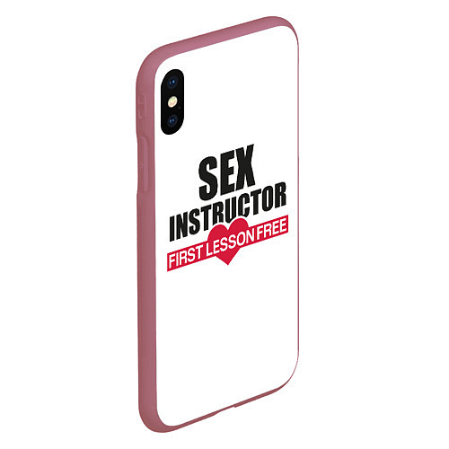 Чехол iPhone XS Max матовый Секс Инструктор SEX INSTRUCTOR / 3D-Малиновый – фото 2