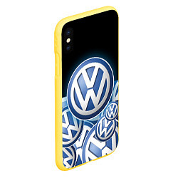 Чехол iPhone XS Max матовый Volkswagen Большое лого паттерн, цвет: 3D-желтый — фото 2