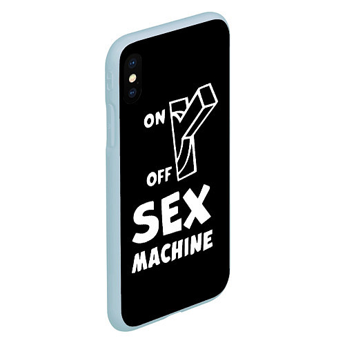 Чехол iPhone XS Max матовый SEX MACHINE Секс Машина / 3D-Голубой – фото 2