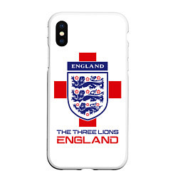 Чехол iPhone XS Max матовый Сборная Англии по футболу, цвет: 3D-белый