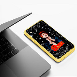 Чехол iPhone XS Max матовый Theres a Starman waiting in the sky, цвет: 3D-желтый — фото 2