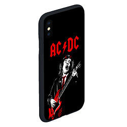 Чехол iPhone XS Max матовый AC DC Ангус Янг гитарист, цвет: 3D-черный — фото 2