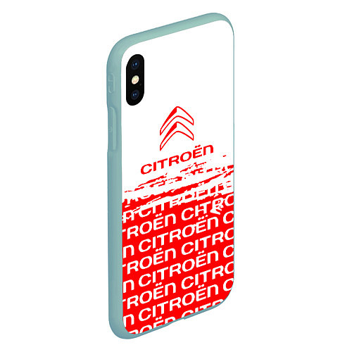 Чехол iPhone XS Max матовый Citroen Паттерн / 3D-Мятный – фото 2