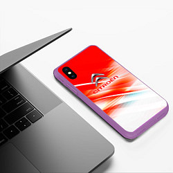 Чехол iPhone XS Max матовый Citroen c4, цвет: 3D-фиолетовый — фото 2